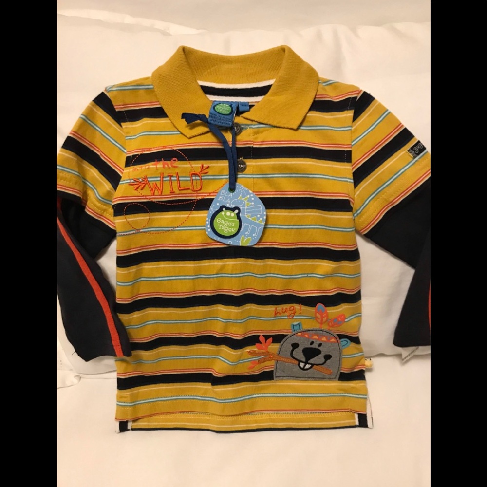 New Gagou Tagou shirt, long sleeves, size 2T